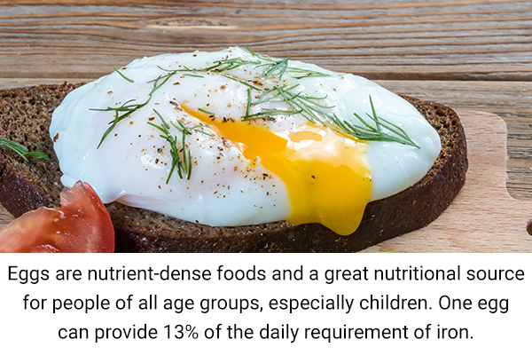 eggs can help improve symptoms of iron deficiency
