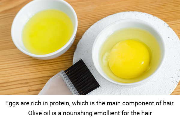 eggs when used together with olive oil can help you get straight hair