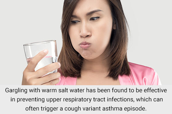 gargle with warm salt water for relief from cough variant asthma