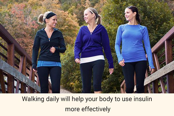 diabetics should go for walking regularly as it helps utilize insulin