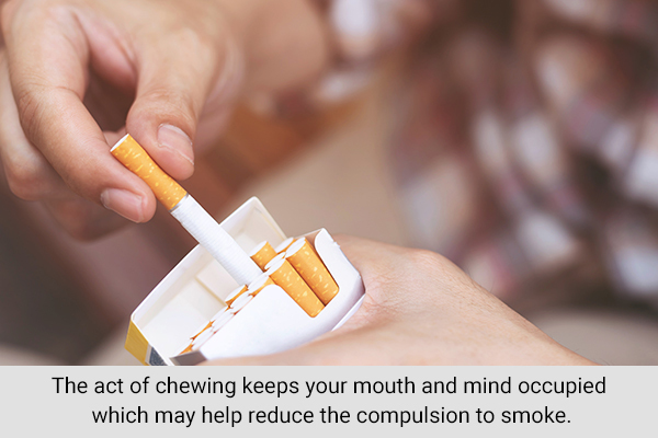 chewing sugar-free gum can help in smoking cessation