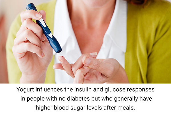 yogurt influences insulin and glucose levels and helps manage diabetes