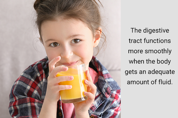 increasing your child's fluid intake can help prevent gas formation