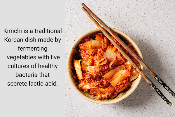 Kimchi a traditional Korean dish, is a good probiotic source