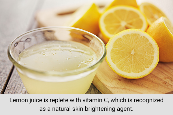 lemon juice works as a natural skin-brightening agent