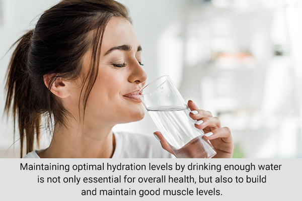insufficient water intake can be responsible for hampered muscle gain