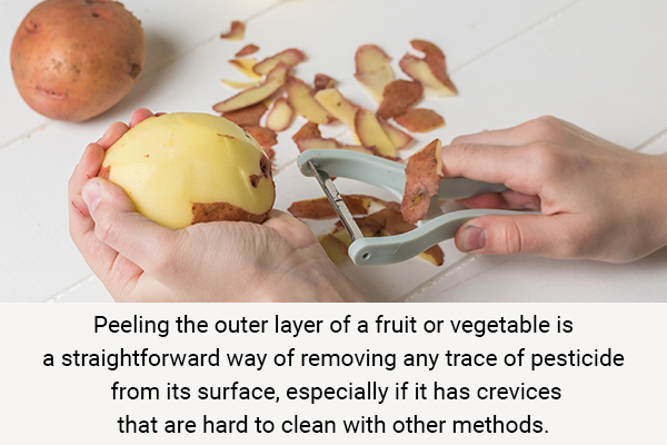 peeling the outer layer of a fruit/vegetable can remove pesticides