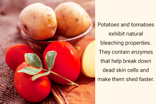 use potato and tomato together to help lighten dark inner thighs