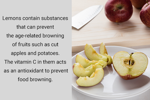 lemon can also be used to prevent browning of certain foods