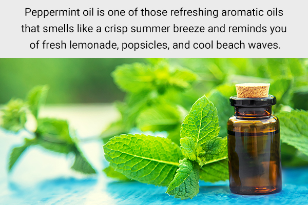 peppermint essential oil can help refresh you and soothe headaches