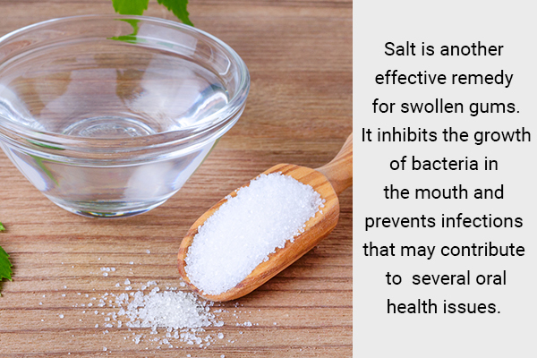 using salt can help you get rid of gum swelling
