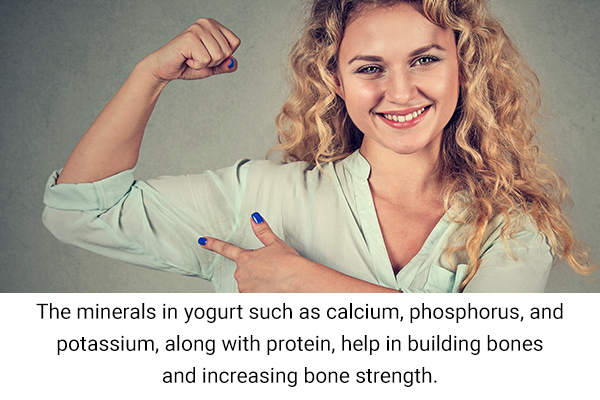 yogurt is replete with calcium which helps ensure strong bones