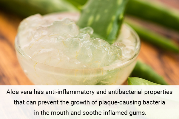 using aloe vera can help reduce gum swelling