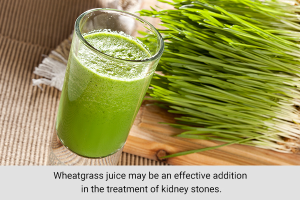 wheatgrass juice can be an effective addition in treating kidney stones