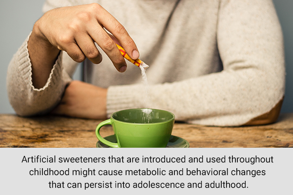 artificial sweeteners once introduced in childhood can lead to health issues