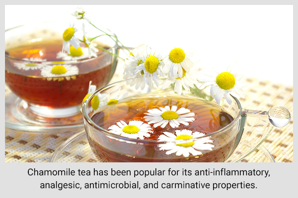 drinking chamomile tea can help provide relief from gastroenteritis