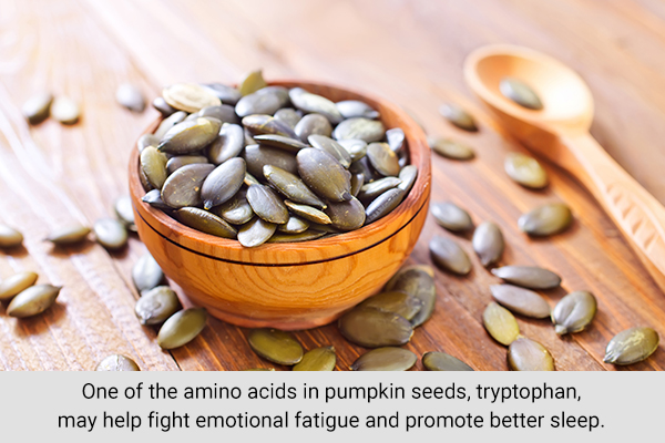 consuming pumpkin seeds can also provide energy and reduce fatigue