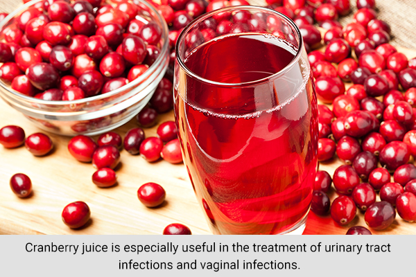 drinking cranberry juice can help prevent vaginal infections
