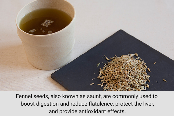 adding fennel seeds to water can help impart a mildly sweet taste to it