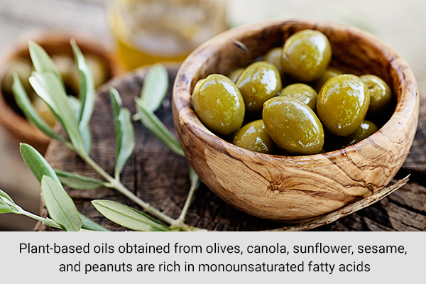food sources of monounsaturated fatty acids MUFAs