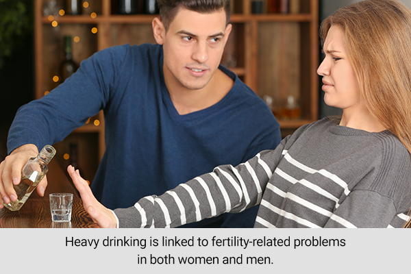 alcohol usage must be avoided by women to increase chances of conceiving