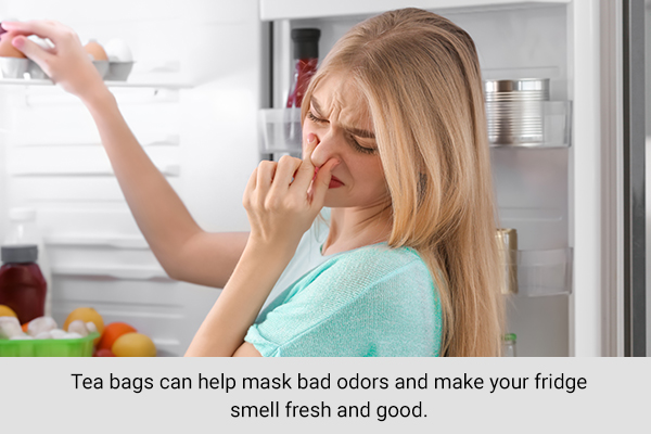 placing used tea bags inside the refrigerator can eliminate foul odors