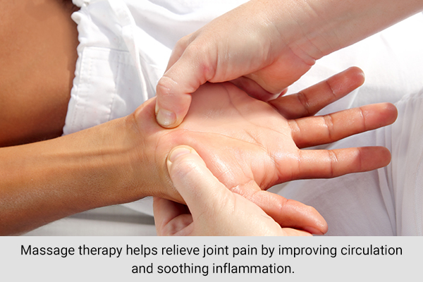 a gentle massage can help soothe and relieve joint pain