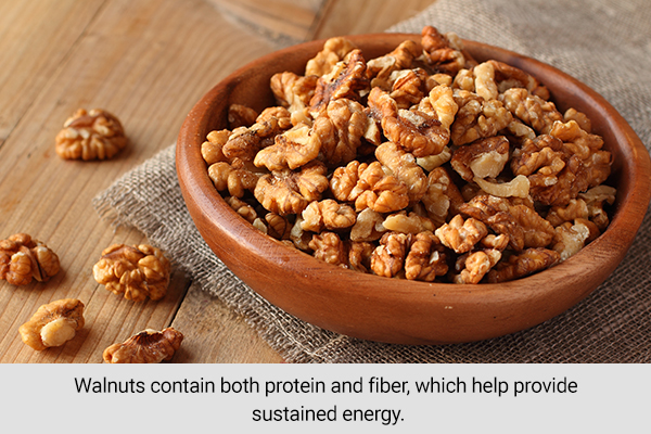eating walnuts can provide sustained energy and beat fatigue