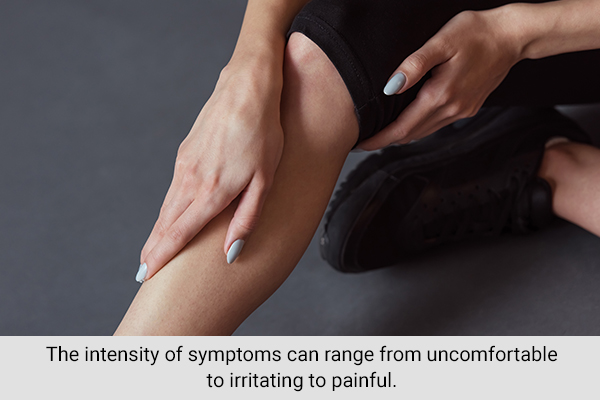 signs and symptoms indicative of restless legs syndrome (RLS)