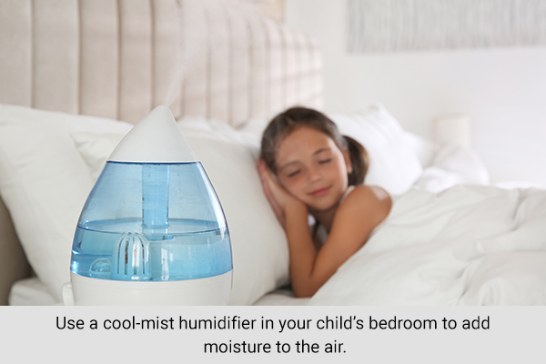 using a cool-mist humidifier in your child's room can aid relief