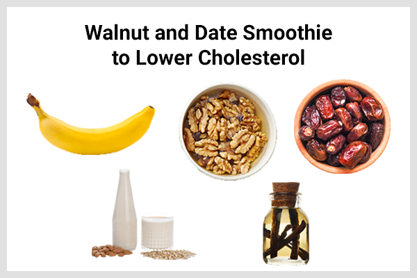 how to make walnut and date smoothie for lowering cholesterol 