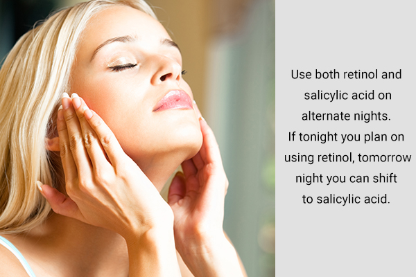 try using retinol and salicylic acid on alternate nights