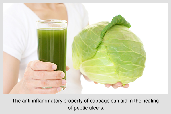 anti-inflammatory property of cabbage can heal peptic ulcers