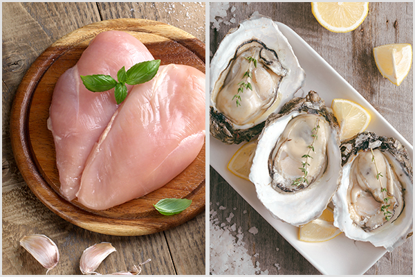 consuming oysters and chicken can help maintain healthy thyroid function