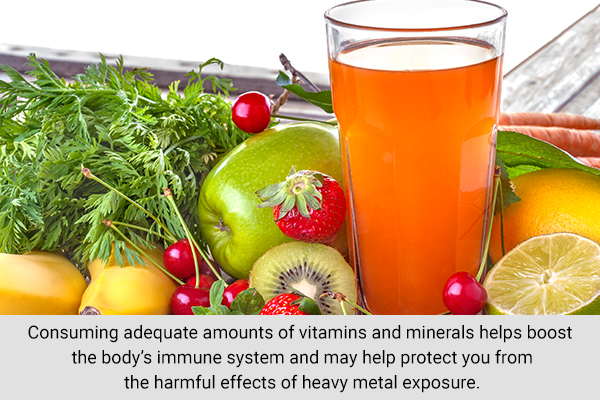consuming adequate vitamins and minerals can protect against heavy metal exposure