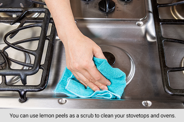how lemon peels can be used to assist in cleaning around the house?