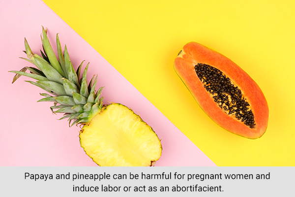 papaya and pineapple consumption may prove harmful during pregnancy