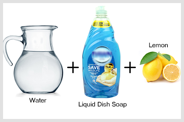 lemon juice and dish soap homemade recipe to kill unwanted weeds