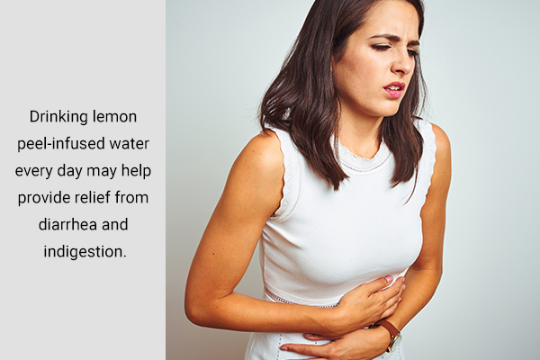 lemon peel infused water can help relieve indigestion and constipation