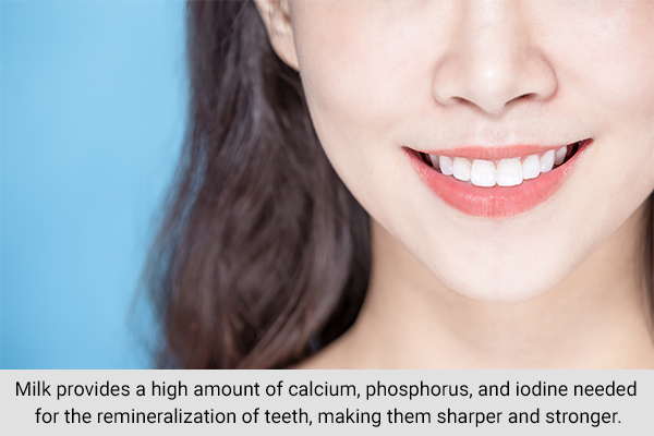 milk is replete with calcium which helps ensure strong, healthy teeth