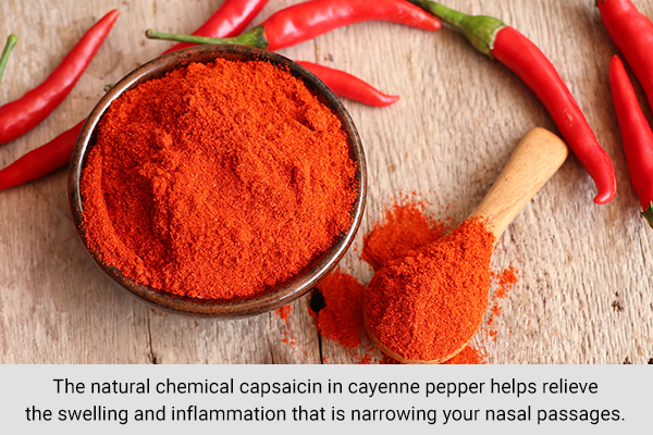 the capsaicin in cayenne pepper works as a natural sinus decongestant 