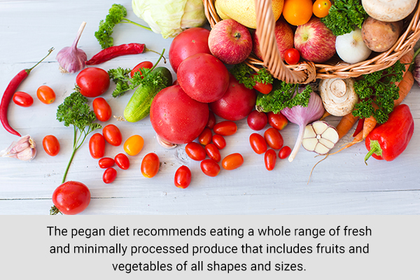 consume a vaariety of fruits and veggies when on a pegan diet