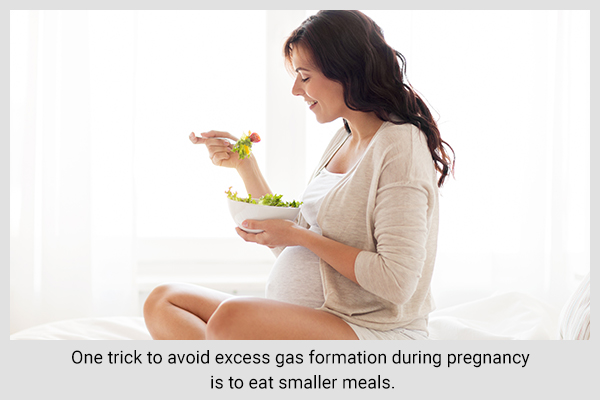 one way to avoid gas during pregnancy is to eat smaller portions