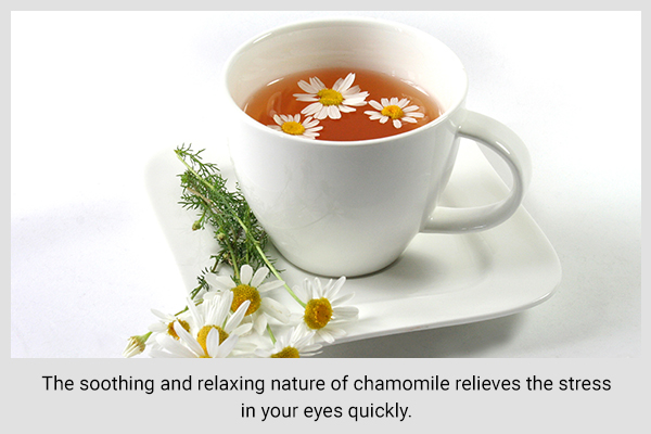 using chamomile tea bags on your eyes can help reduce eye strain