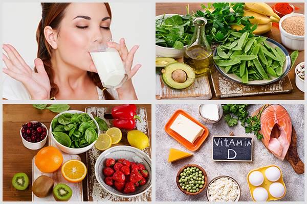 consume milk, potassium-rich foods, vitamin C, and vitamin D to relieve muscle weakness