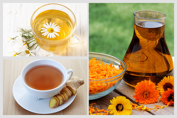 try chamomile tea, ginger, and calendula herb to manage ulcerative colitis