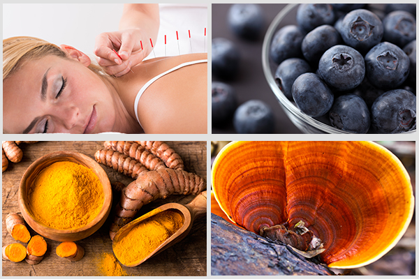 try acupuncture, consume turmeric, blueberries, and reishi mushrooms to relieve pancreatitis