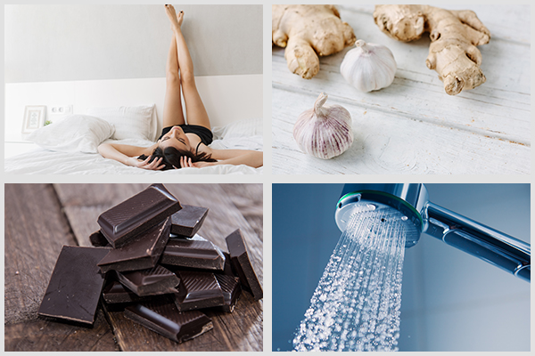 elevating your legs, consuming herbs, dark chocolates, and hydrotherapy can help boost blood circulation