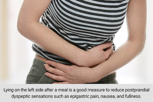 lying on your left side after a meal is good for your digestive health