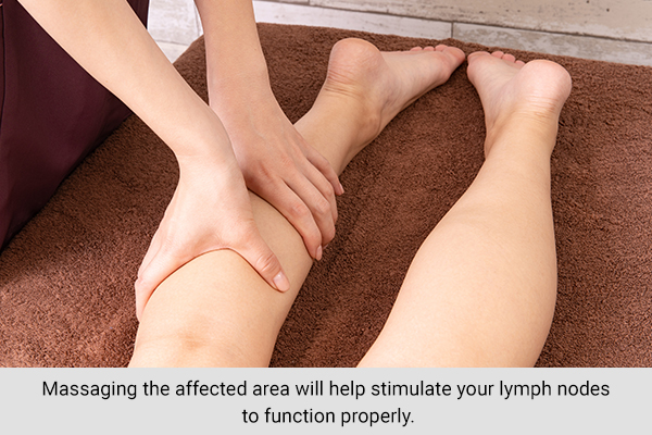 massaging the affected area can help reduce swelling in the lymph nodes